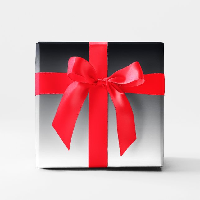 Schwarzer Farbverlauf Geschenkpapier (Black Grey White Ombre)