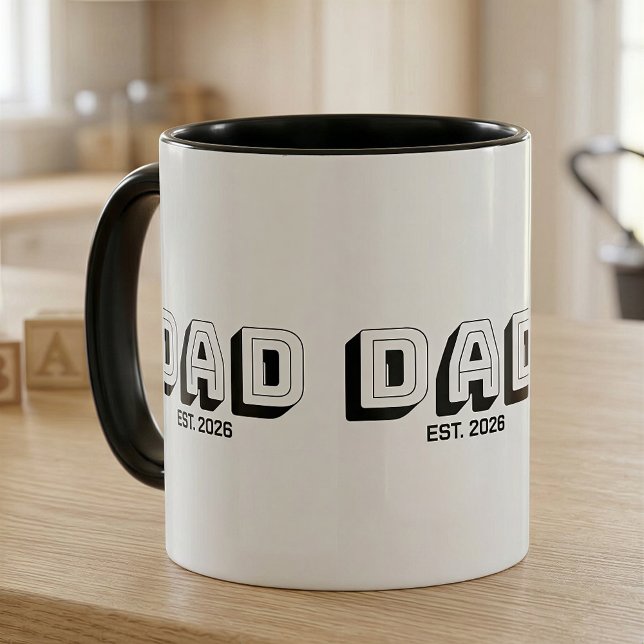 Schwarzer, fetter, etablierter Dad im Varsity-Stil Tasse (Von Creator hochgeladen)