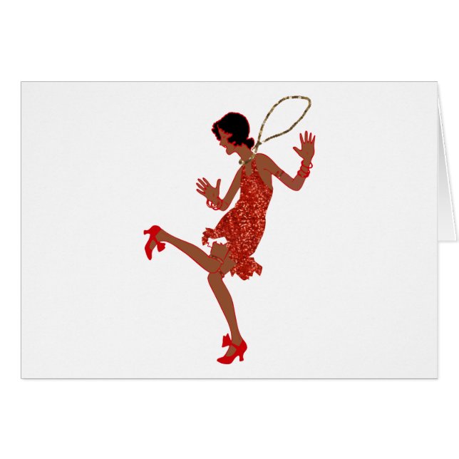 Schwarzer Flapper mit roter Folge (Vorderseite (Horizontal))