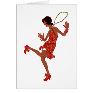 Schwarzer Flapper mit roter Folge