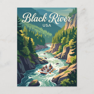Schwarzer Fluss New York, USA, Wildwasser-Rafting Postkarte