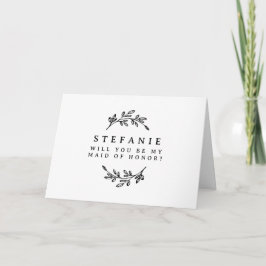 Schwarzer Folienkranz wird meine Trauzeugin sein Karte