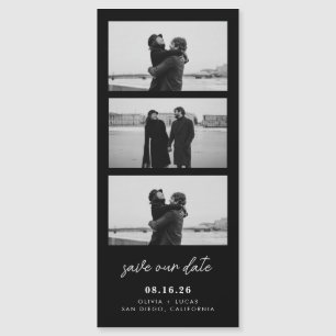 Schwarzer Foto-Streifen Magnetische Hochzeit Save  Magnetkarte