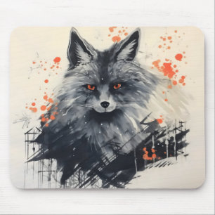 Schwarzer Fox-Tinte Mousepad