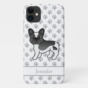 Schwarzer Französische Bulldogge Cartoon Hund & Na Case-Mate iPhone Hülle