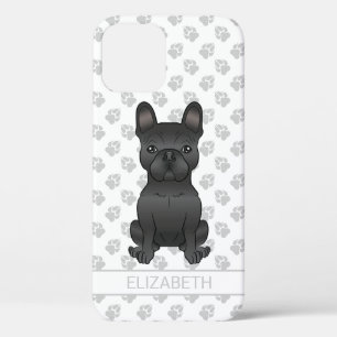 Schwarzer Französische Bulldogge / Frenchie Cartoo Case-Mate iPhone Hülle