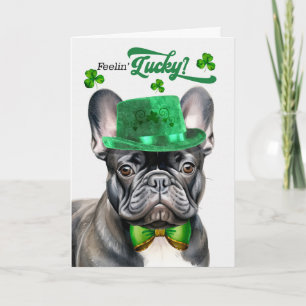 Schwarzer Französische Bulldogge Glücklicher St. P Feiertagskarte