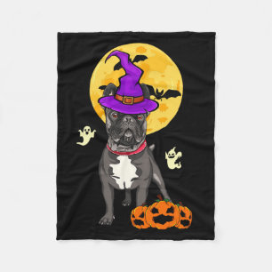 Schwarzer Französische Bulldogge Hexe Halloween Ko Fleecedecke