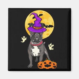 Schwarzer Französischer Bulldogge Hexe Halloween K Magnet