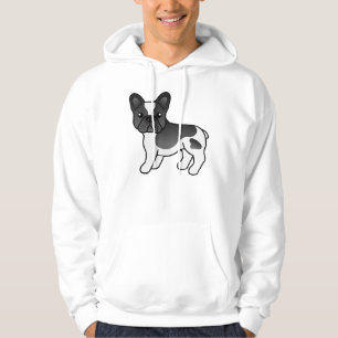 Schwarzer Französischer Bulldogge mit weißen Fleck Hoodie