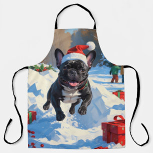 Schwarzer Französischer Bulldogge Weihnachten Fest Schürze