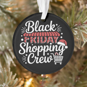 Schwarzer Freitag Einkaufstruppe Weihnachtsmannmüt Ornament