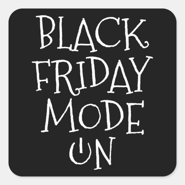 Schwarzer Freitagsmodus beim Einkaufen Quadratischer Aufkleber (Vorderseite)