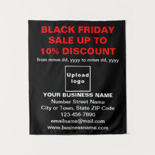 Schwarzer Freitagsverkauf auf schwarzem Band Wandteppich
