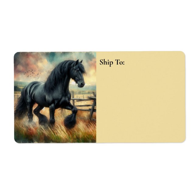 Schwarzer Fresischer Pferdeweiden Rustikaler Zaun (Vorne)