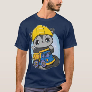 Schwarzer Fuchs mit Spielzeugzug für LKW und Bauen T-Shirt