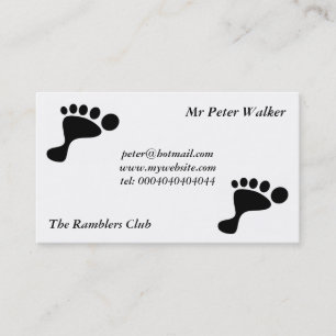 Schwarzer Fuß-Druck Visitenkarte