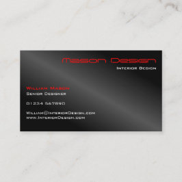 Schwarzer Fußboden und rote Minimalistische Visite Visitenkarte