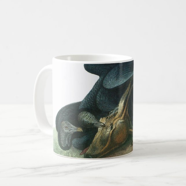 Schwarzer Geier von Audubon Kaffeetasse (Vorderseite Links)