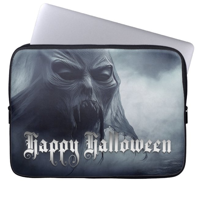 Schwarzer Geist in einer höllischen Landschaft - H Laptopschutzhülle (Vorderseite)