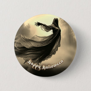 Schwarzer Geist in Höllscape - Halloween Button
