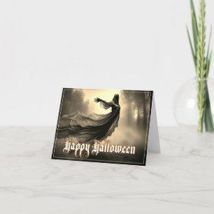 Schwarzer Geist in Höllscape - Halloween Karte
