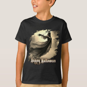 Schwarzer Geist in Höllscape - Halloween T-Shirt