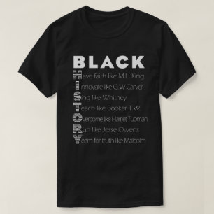 Schwarzer Geschichtsakronym-T - Shirt