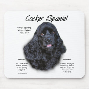 (Schwarzer) Geschichtsentwurf Cocker spaniels Mousepad