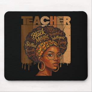 Schwarzer Geschichtslehrer Afro Frau Afroamerikane Mousepad