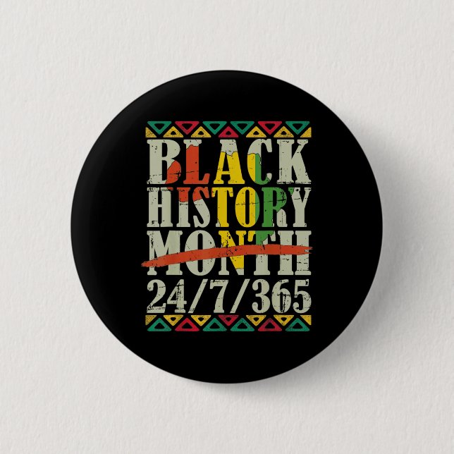 Schwarzer Geschichtsmonat 247365 Mit Afrikanischer Button (Vorderseite)