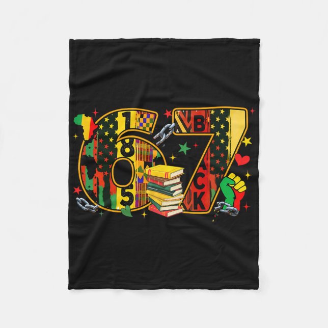 Schwarzer Geschichtsmonat 67 Six Seven Meme Afroam Fleecedecke (Vorderseite)