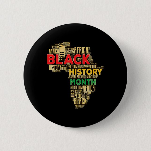 Schwarzer Geschichtsmonat Afrika Karte  Button (Vorderseite)