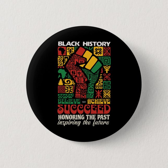 Schwarzer Geschichtsmonat Afrikanisch Glauben Erre Button (Vorderseite)