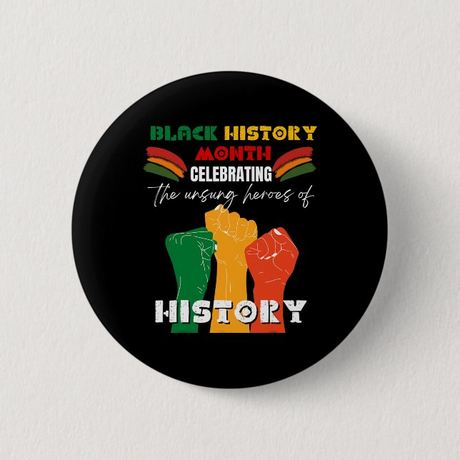 Schwarzer Geschichtsmonat Afrikanische Faust Ameri Button (Vorderseite)