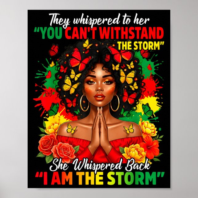 Schwarzer Geschichtsmonat Afrikanisches Mädchen Fr Poster (Vorne)