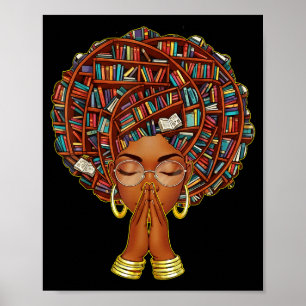 Schwarzer Geschichtsmonat Afro Buchliebhaber Fraue Poster
