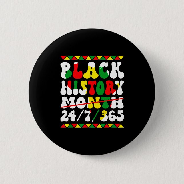 Schwarzer Geschichtsmonat Afro Melanin Schwarze Fr Button (Vorderseite)