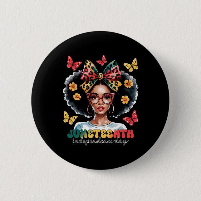 Schwarzer Geschichtsmonat Afroamerikanischer Junet Button (Vorderseite)