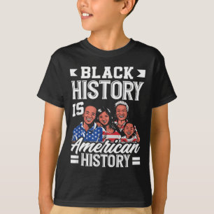 Schwarzer Geschichtsmonat Amerika Flagge Amerikani T-Shirt