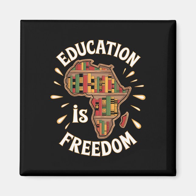 Schwarzer Geschichtsmonat Bildung Freiheit Afroame Magnet (Vorne)