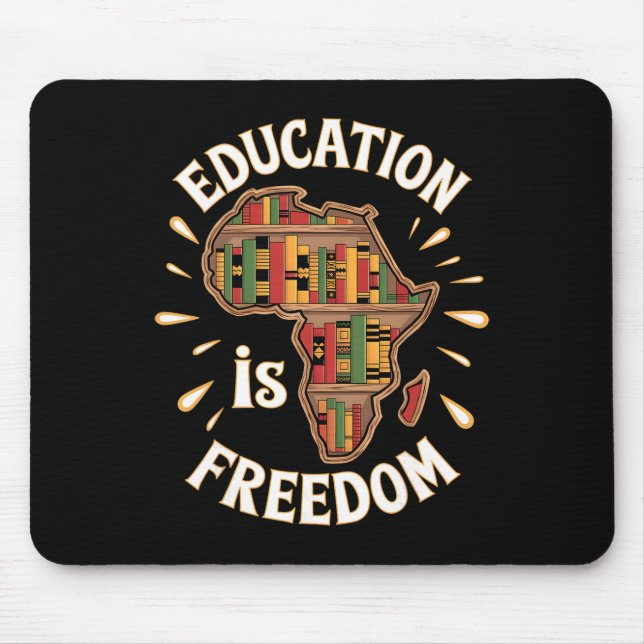 Schwarzer Geschichtsmonat Bildung Freiheit Afroame Mousepad (Vorne)