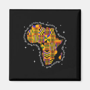 Schwarzer Geschichtsmonat Bunte Afrika-Karte Kente Magnet
