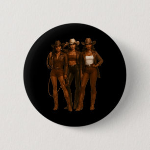 Schwarzer Geschichtsmonat Cowgirl Western Afro Sch Button
