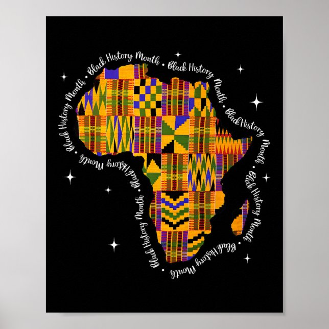 Schwarzer Geschichtsmonat Farbige Afrika-Karte Ken Poster (Vorne)