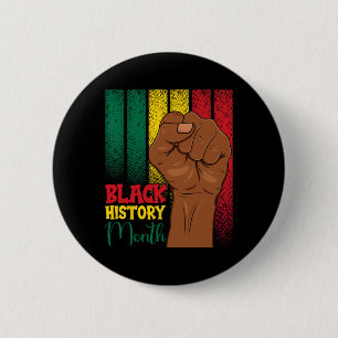 Schwarzer-Geschichtsmonat-Fausthände in afrikanisc Button