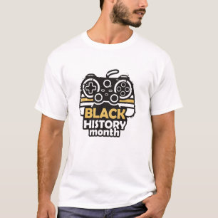 Schwarzer-Geschichtsmonat-Gamer-Controller-Grunge- T-Shirt