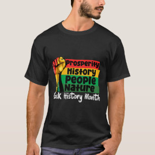 Schwarzer Geschichtsmonat Hand Fist Prosperität Af T-Shirt