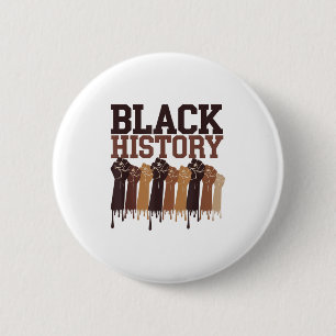 Schwarzer Geschichtsmonat Hände Symbol Afro Motiva Button