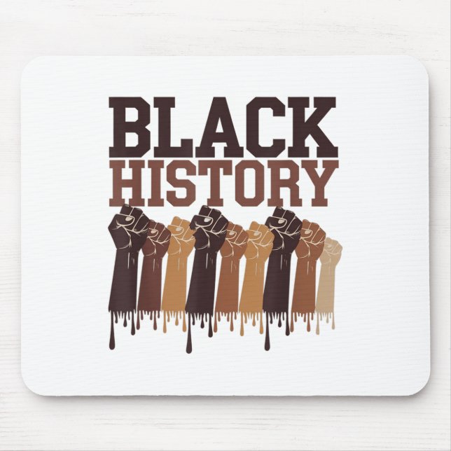 Schwarzer Geschichtsmonat Hände Symbol Afro Motiva Mousepad (Vorne)